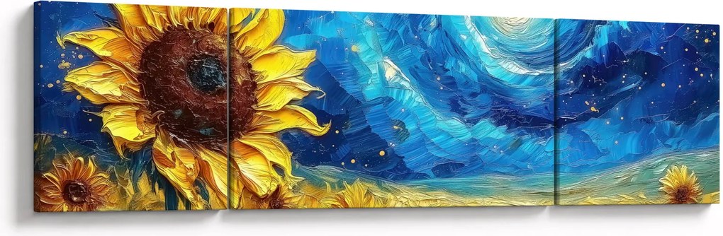 Obraz - Malowanie słoneczników (170x50 cm)