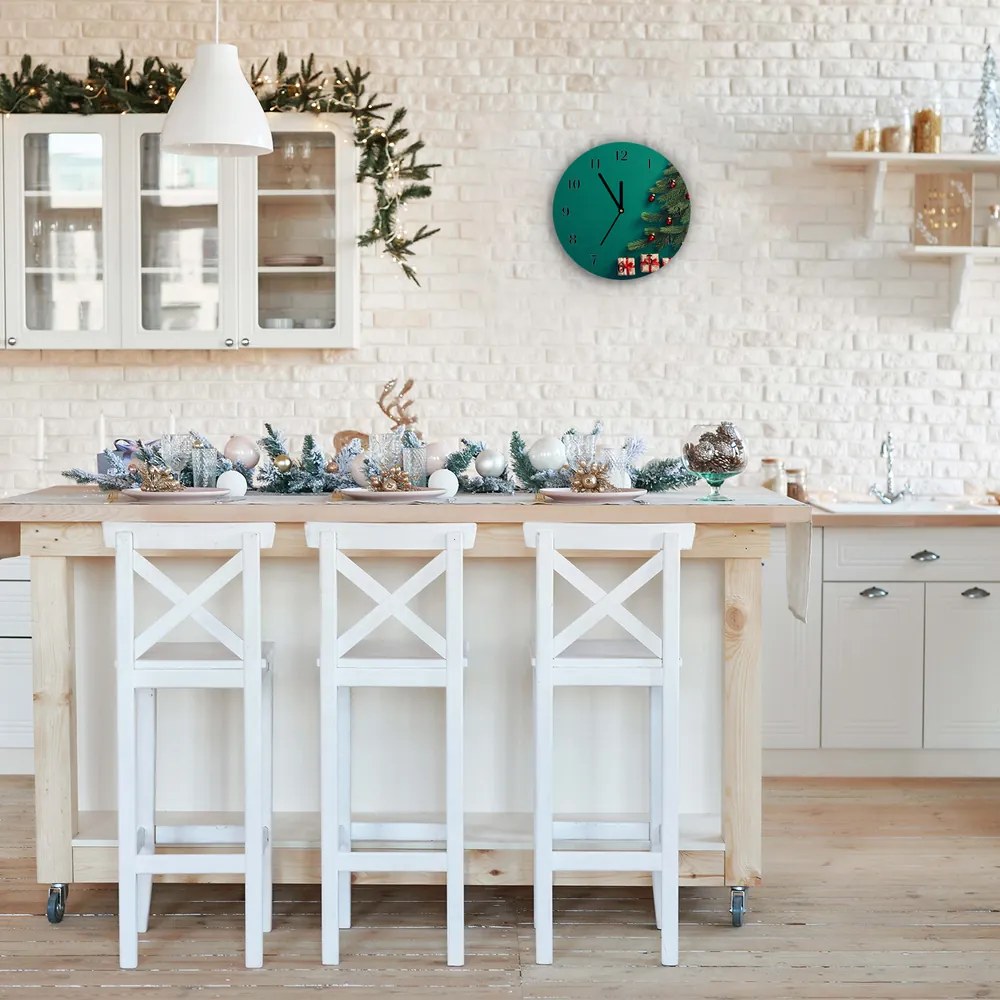 Zegar ścienny Prezenty Choinka Święta Zima