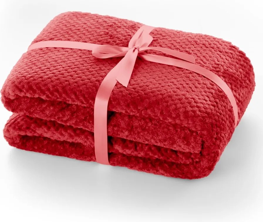 Czerwony koc z mikrowłókna DecoKing Henry, 220x240 cm