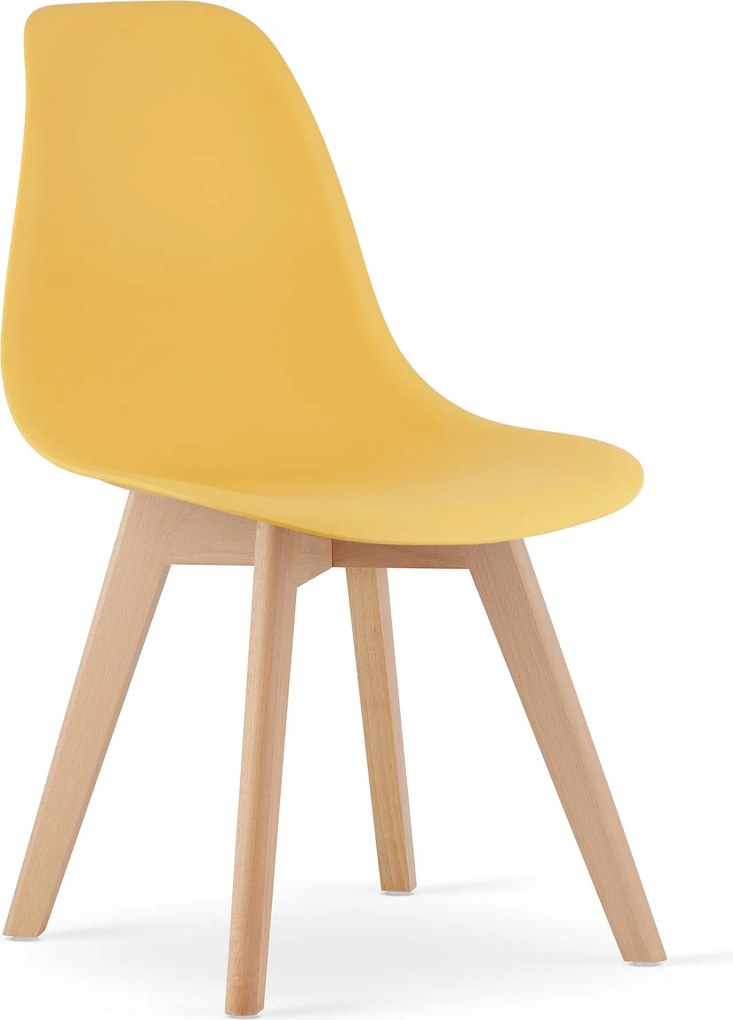 PROMOCJA Musztardowe krzesło KITO z bukowymi nogami II. jakość