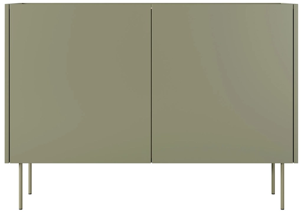 Komoda Desin 120 cm z metalowymi nogami - oliwka / dąb nagano