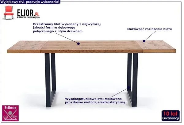 Dębowy stół w stylu loftowym M8-B39