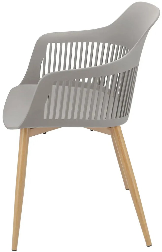 Szare krzesło kuchenne z ażurowym oparciem R9-M32