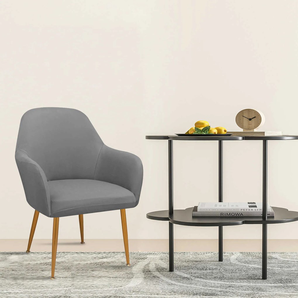 Elastyczny pokrowiec na krzesło z podłokietnikami AVERO Kolor: Szarobrązowy