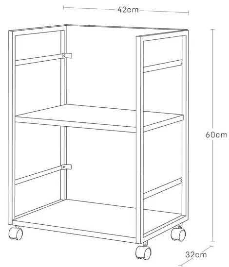 Biały metalowy regał na kółkach 42x60 cm Tower – YAMAZAKI