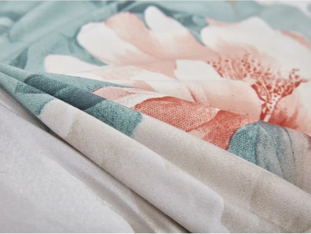 Turkusowa pościel jednoosobowa z mikrosatyny 3-częściowa 140x200 cm Selma – My House