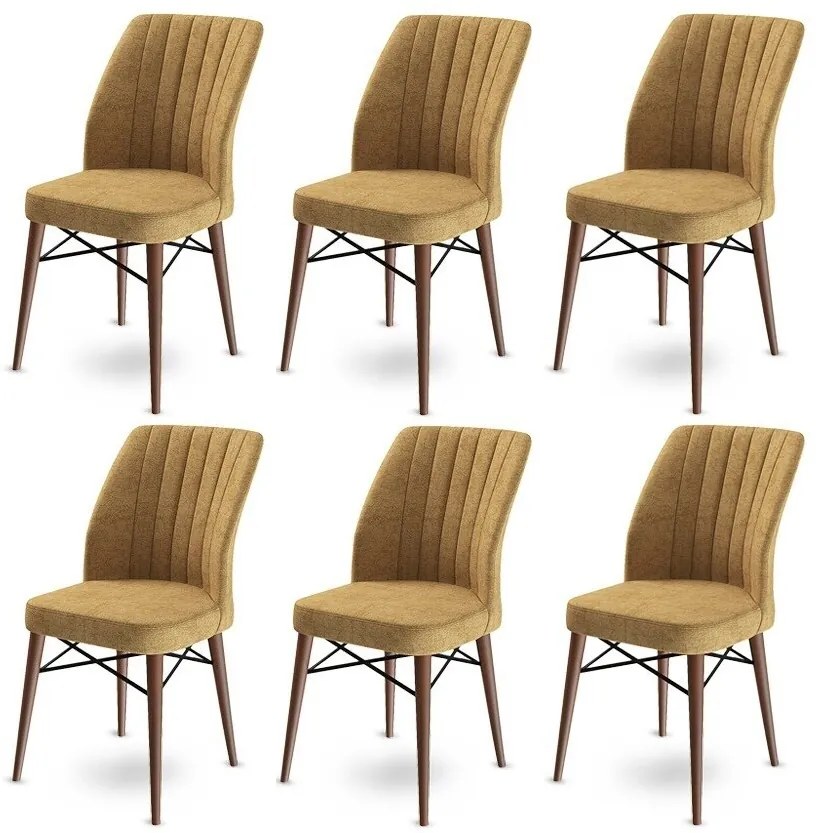 Zestaw krzeseł do jadalni Flex Cappuccino i Brown, 6 szt.