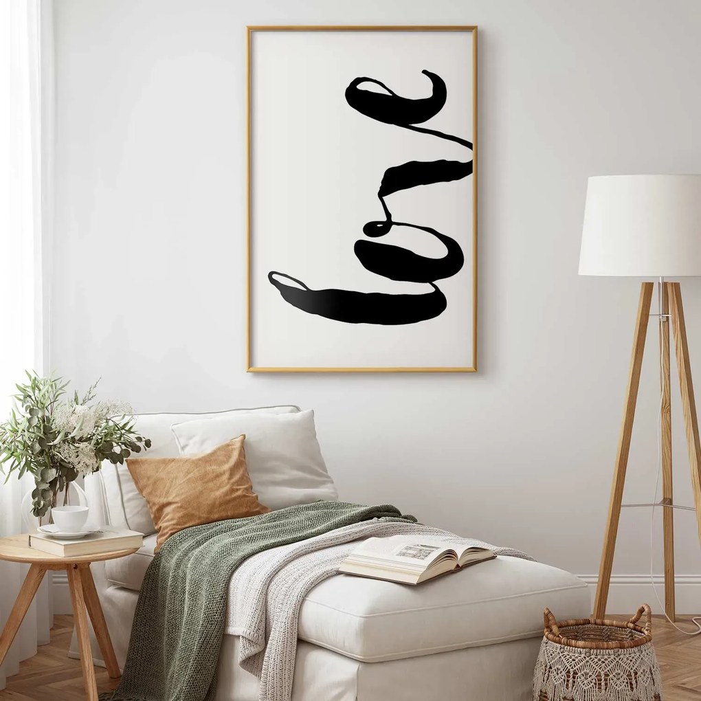 Plakat Czarne Love 29,7x42 cm z ramą złotą bez marginesu ARTGEIST B