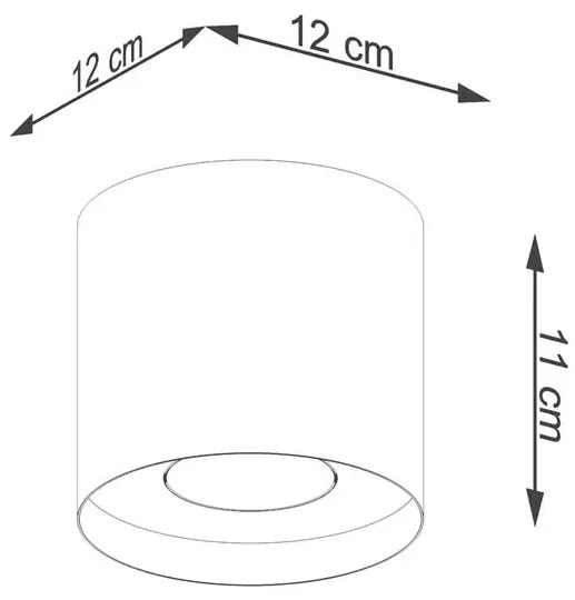 Złoty mały okrągły plafon tuba - A405 E6-T81