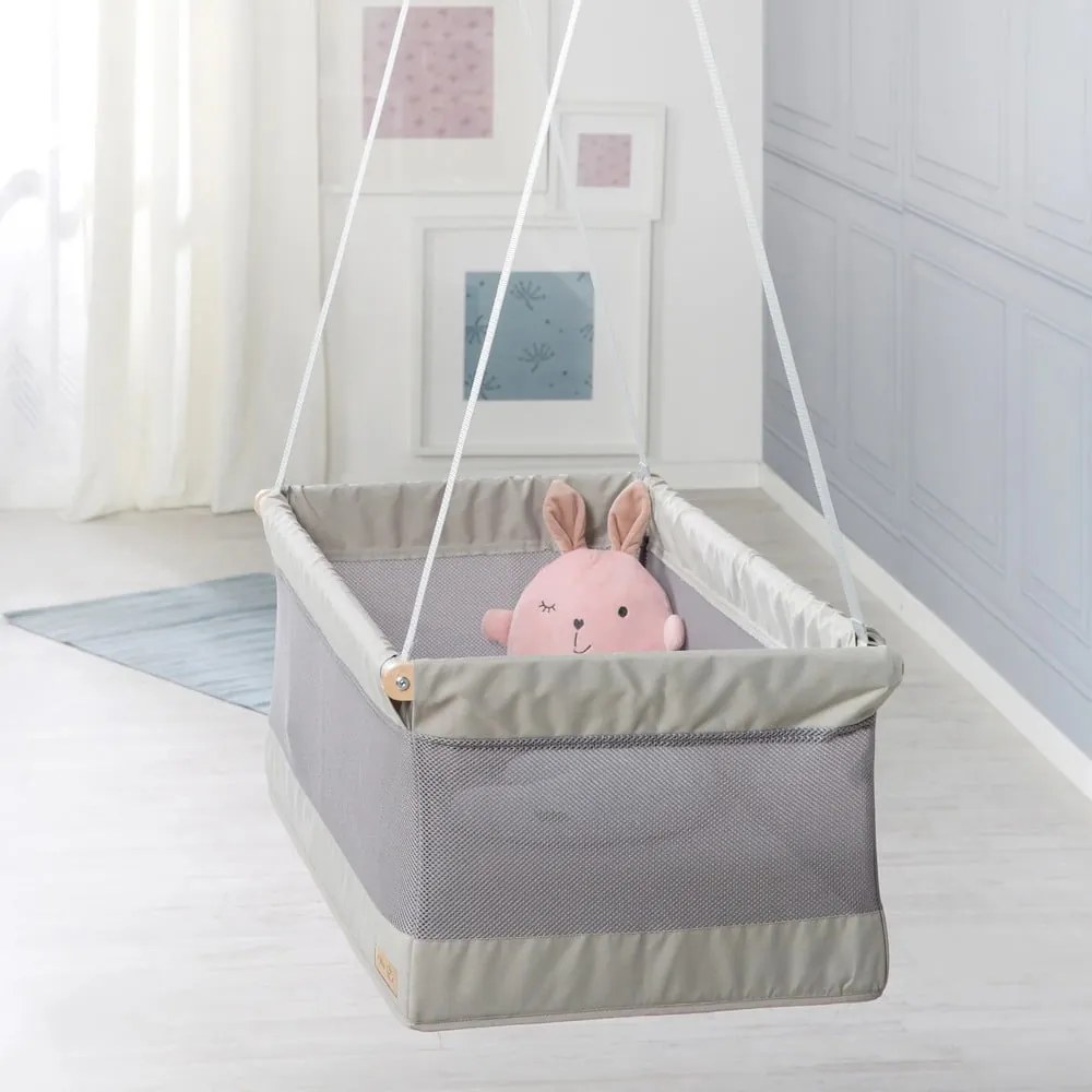 Szara kołyska 90x45 cm Safe asleep – Roba