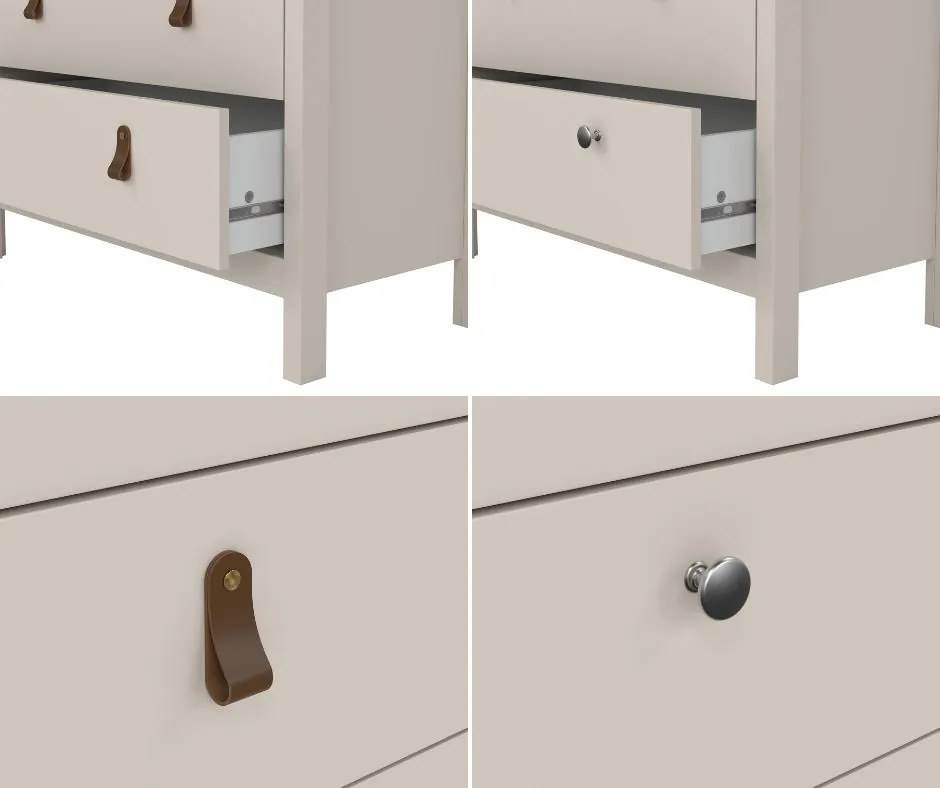 Nowoczesna komoda pokojowa z szufladami Madrid 3+2, kaszmir mat