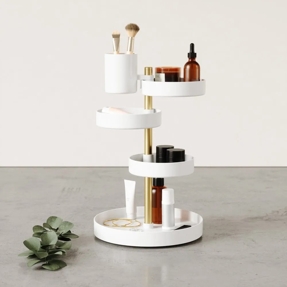 Biały plastikowy organizer łazienkowy Pirouette – Umbra