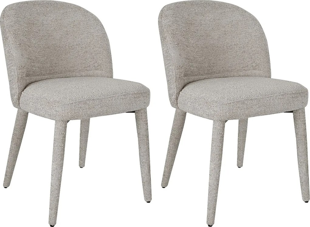 Zestaw 2 krzeseł z teksturowanej tkaniny - Beżowy - MUKLEA