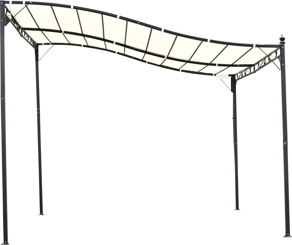Outsunny Pergola Ogrodowa 3x3 297x297 cm Zadaszenie Tarasu Kremowa | Aosom PL