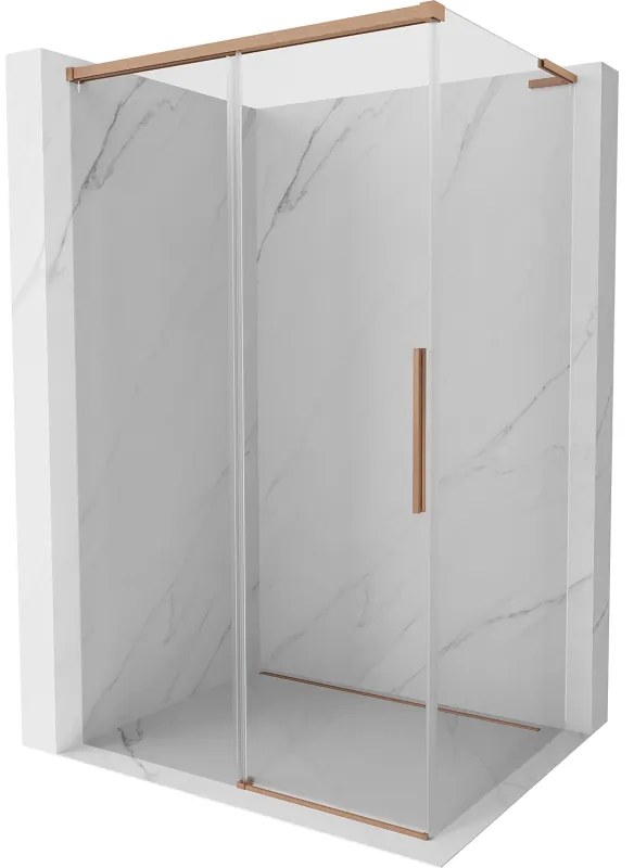 Mexen Rox L kabina prysznicowa rozsuwana 115 x 75 cm, transparent, miedź szczotkowana - 8C2L-115-075-65-00