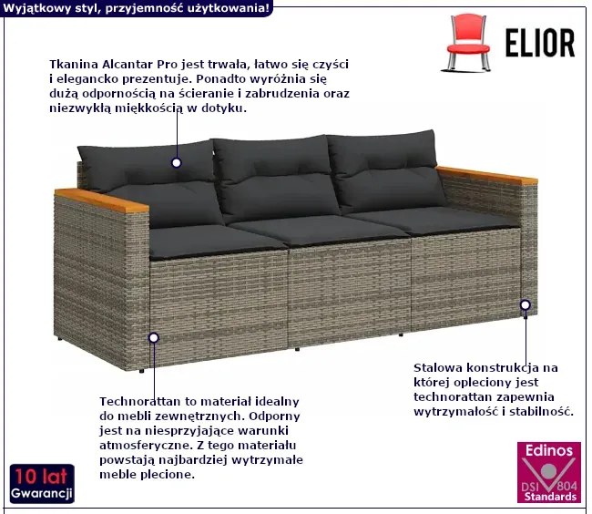 Trzyosobowa sofa ogrodowa W2-S56