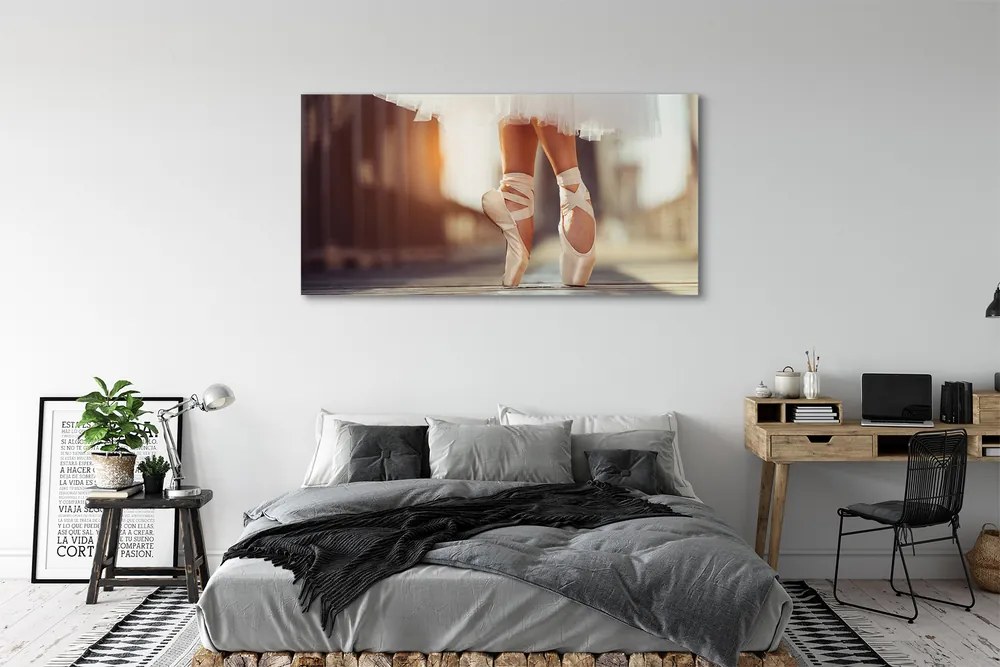 Obraz na płótnie Białe Baletki i Nogi