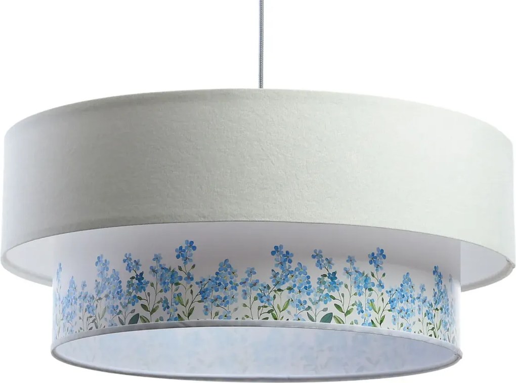 Biała lampa wisząca z welurowym kloszem - 3X S427 M1-Z60