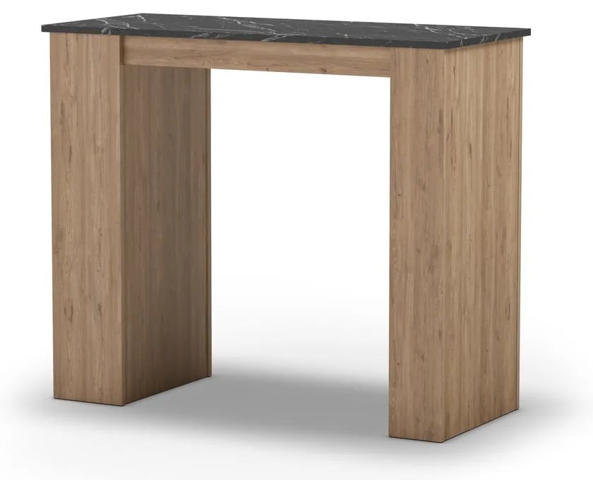 Stolik barowy z blatem w dekorze marmuru 47x120 cm Peru – Marckeric