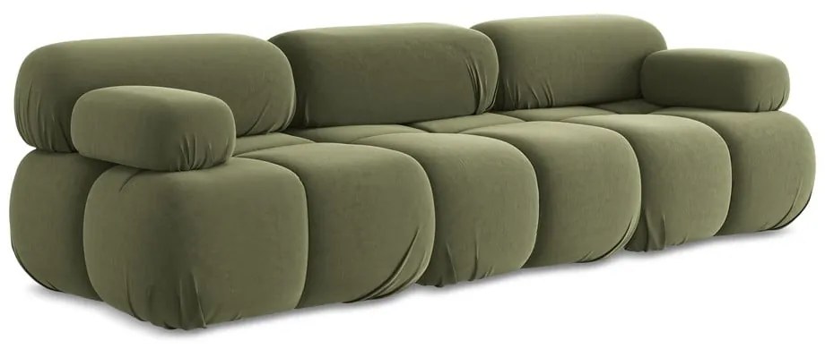 Jasnozielona aksamitna sofa modułowa 285 cm Lokua – Makamii