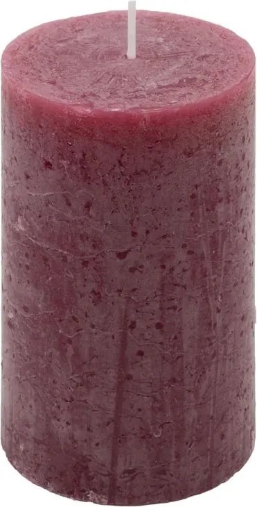 Zestaw świec rustykalnych, 11,5 cm, Ø 6,8 cm, bordowy, 6 szt