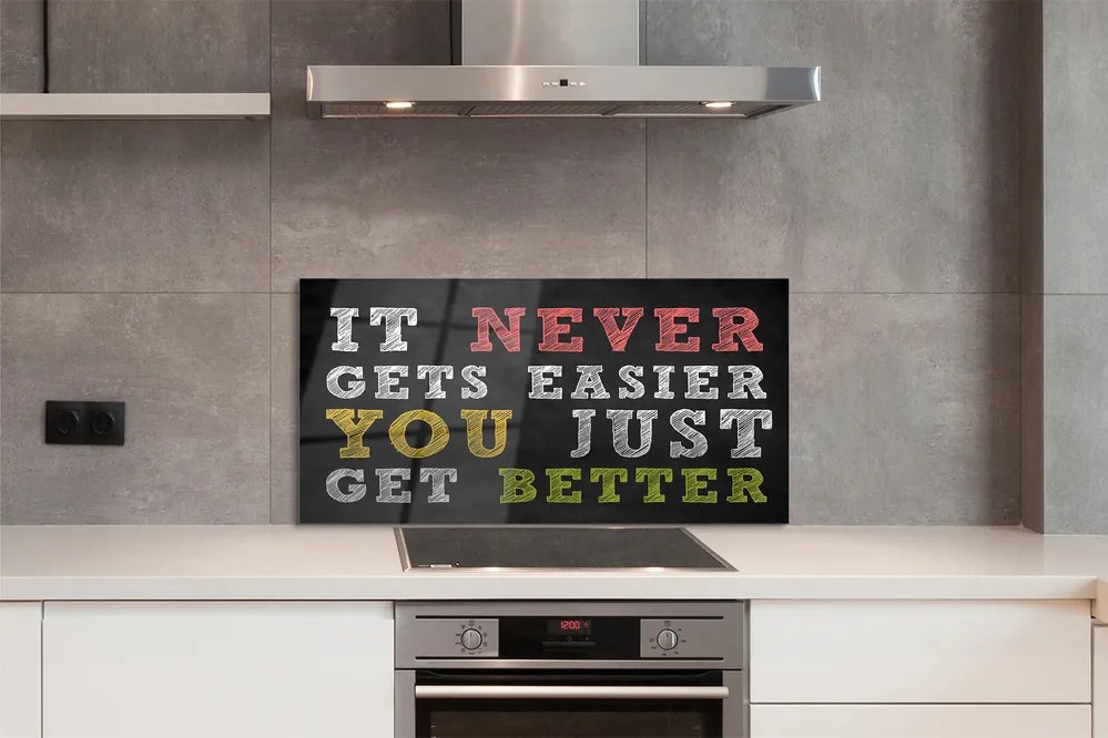 Szklany Panel Kolorowy Napis