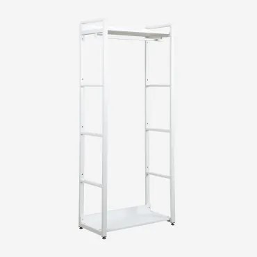 Wieszak Na Ubrania Z Stali I Mdf Ariaster Biała - Sklum