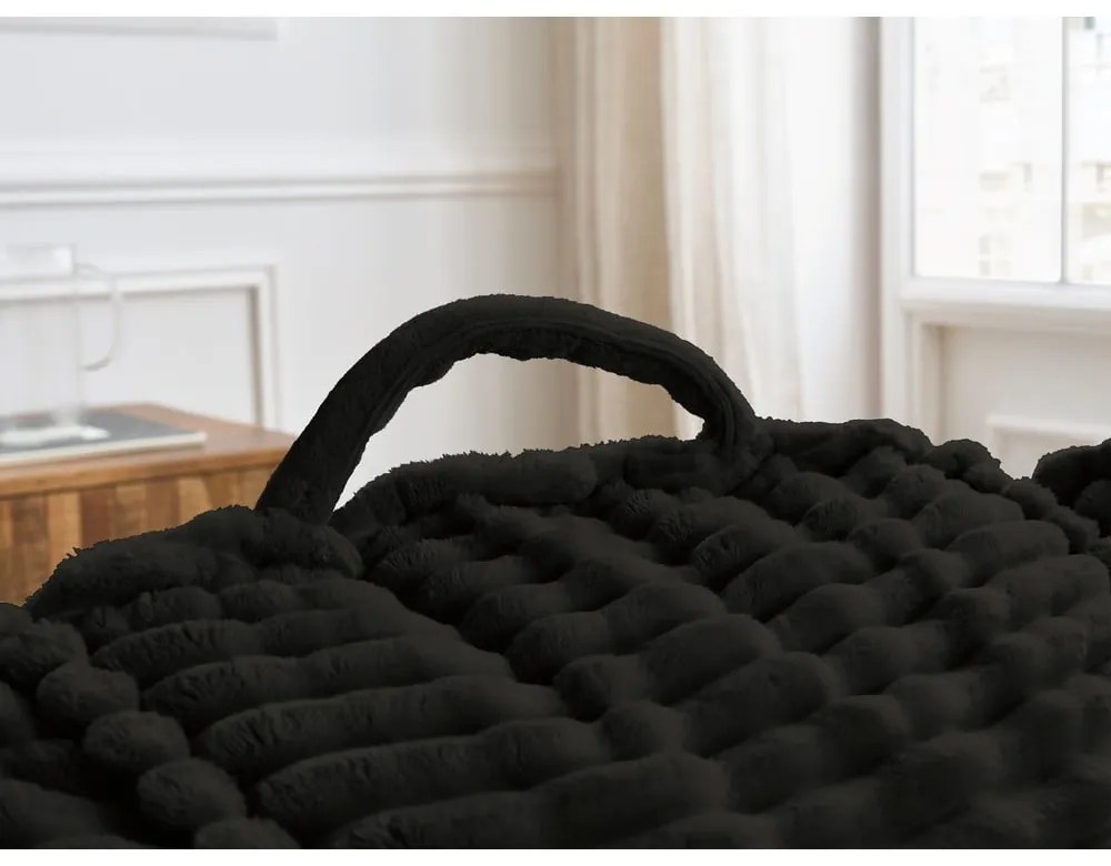 Czarny sztruksowy worek do siedzenia Socrate – Bobochic Paris