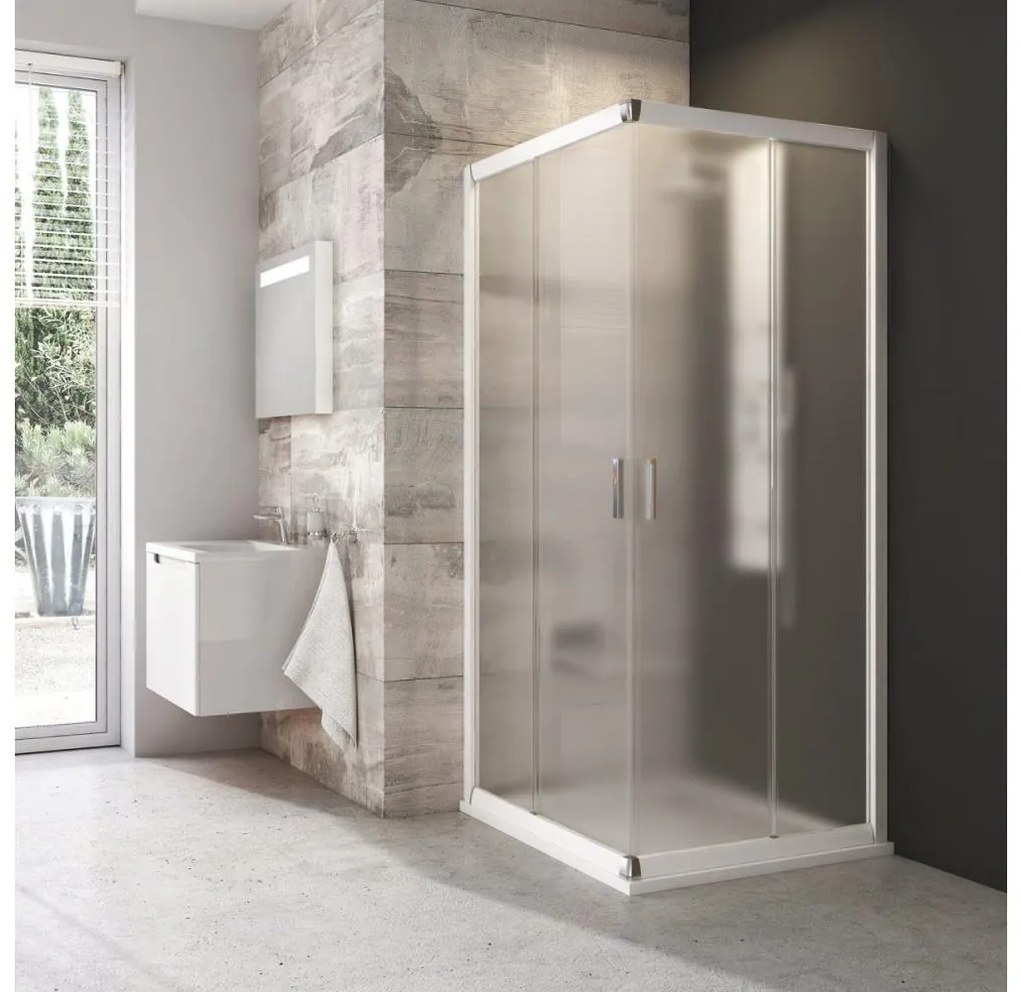Ravak 1LV40100ZG - Kabina prysznicowa czteroczęściowa narożna BLIX 80x80 cm biała