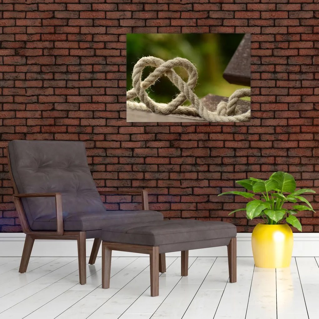Obraz na szkle - serce z liny (70x50 cm)