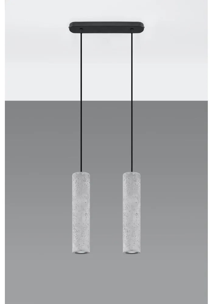 Betonowa lampa wisząca Sollux Fadre, dł. 34 cm