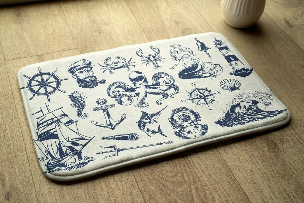 Dywanik łazienkowy Dywanik łazienkowy Morskie Symbole