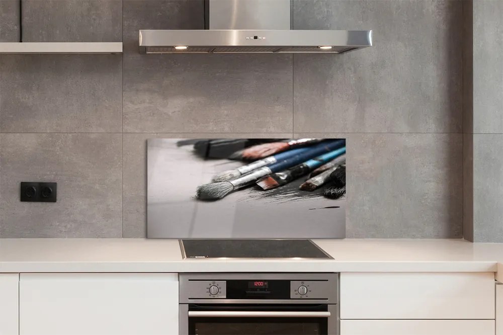 Szklany Panel Pędzle Malarskie