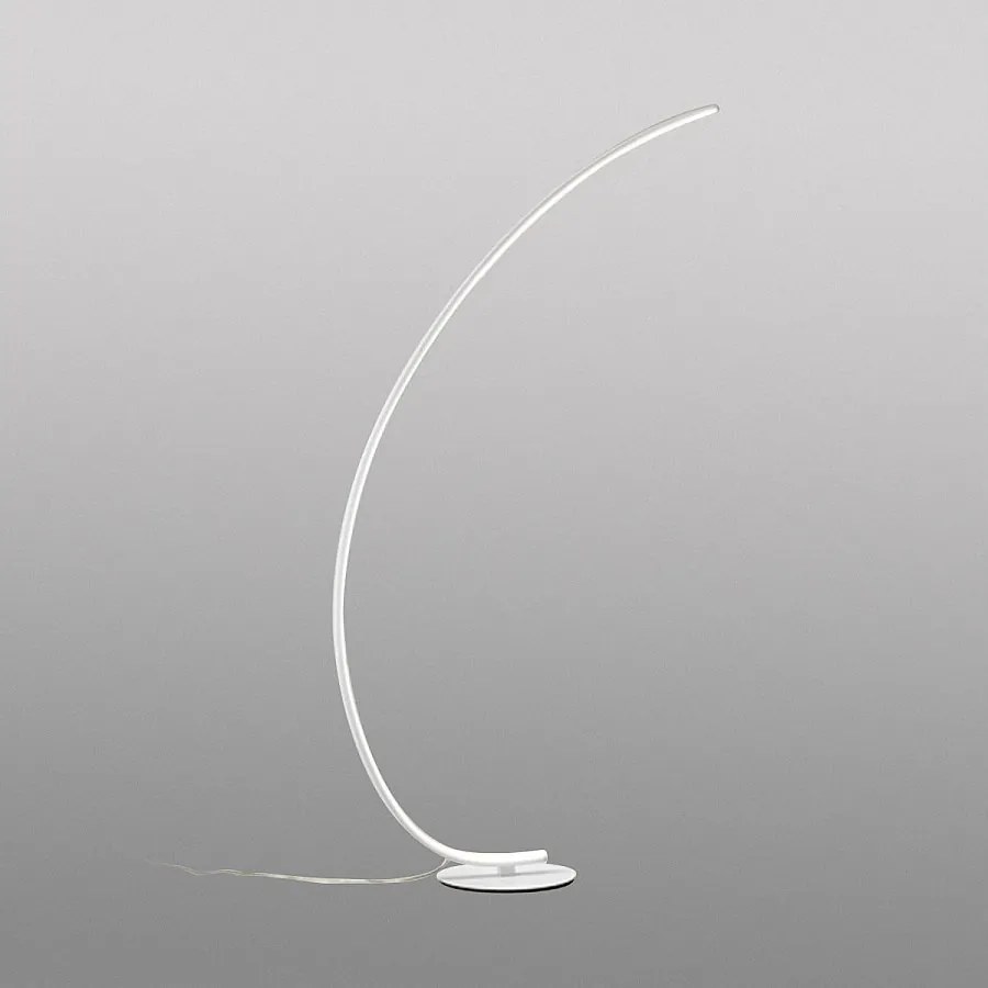 Lampa podłogowa LED Iole, ściemnialna, 30 W, ciepłe światło, 3000 K - Lampa podłogowa w kolorze satynowej bieli, nowoczesna aluminiowa konstrukcja, IP20