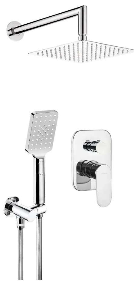 Deante NAC_09LP - Zestaw prysznicowy z baterią podtynkową ALPINIA, chrom błyszczący