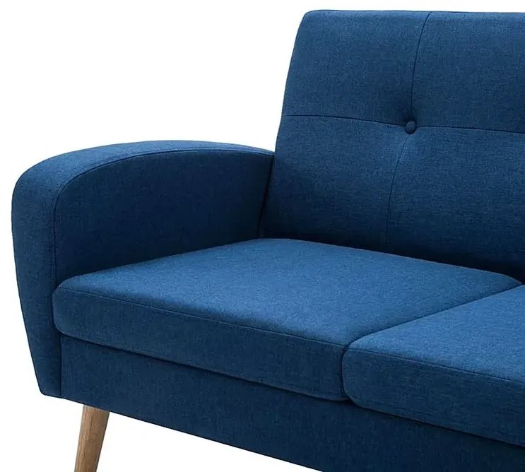 Trzyosobowa sofa pikowana niebieska L3-L91