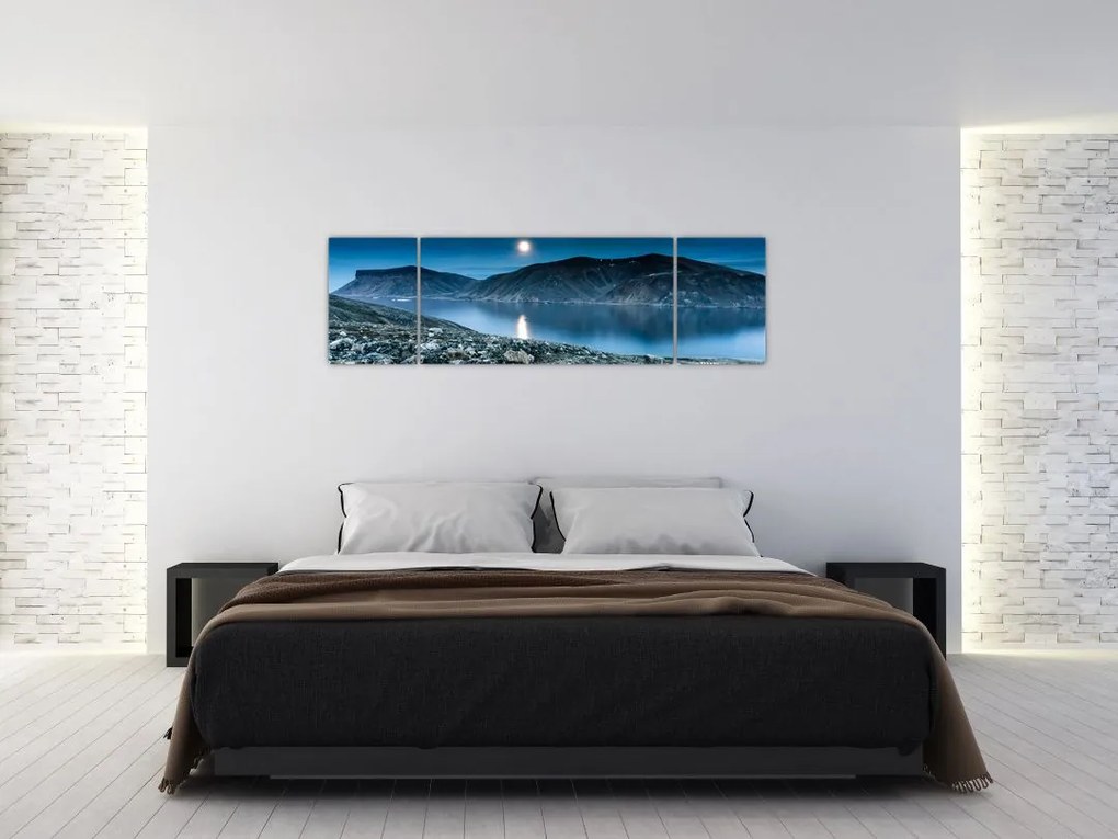 Obraz nocnego krajobrazu, Islandia (170x50 cm)