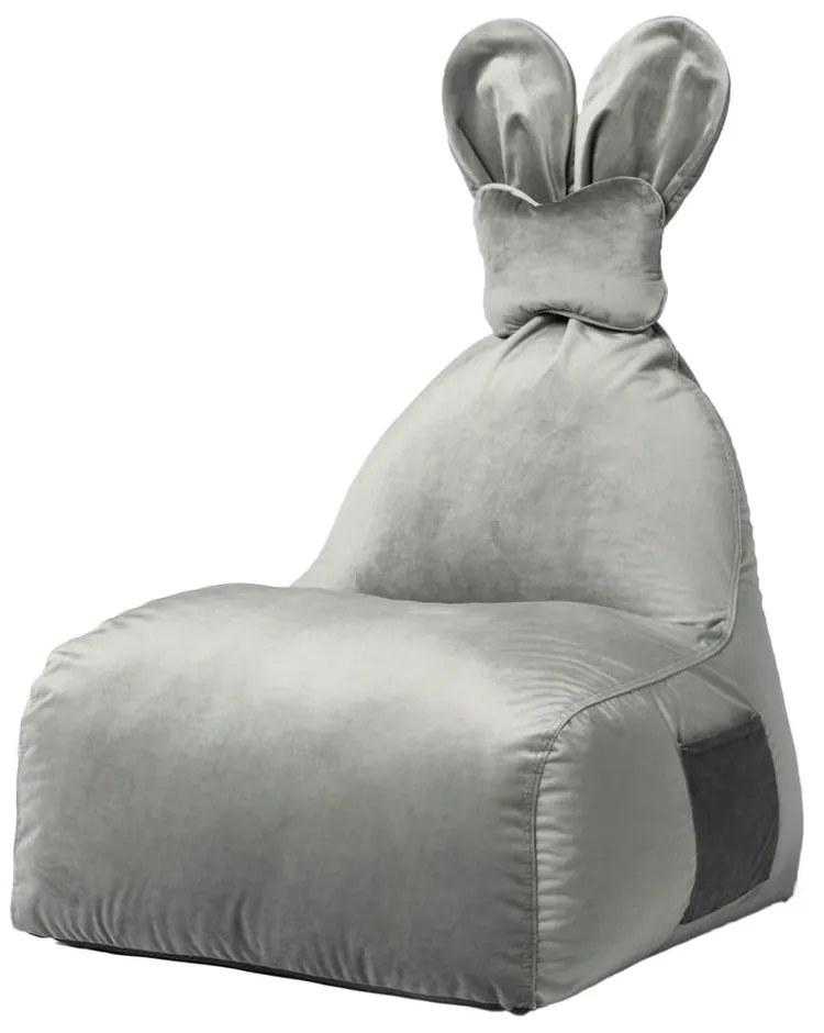 Szary dziecięcy worek do siedzenia Funny Bunny – The Brooklyn Kids