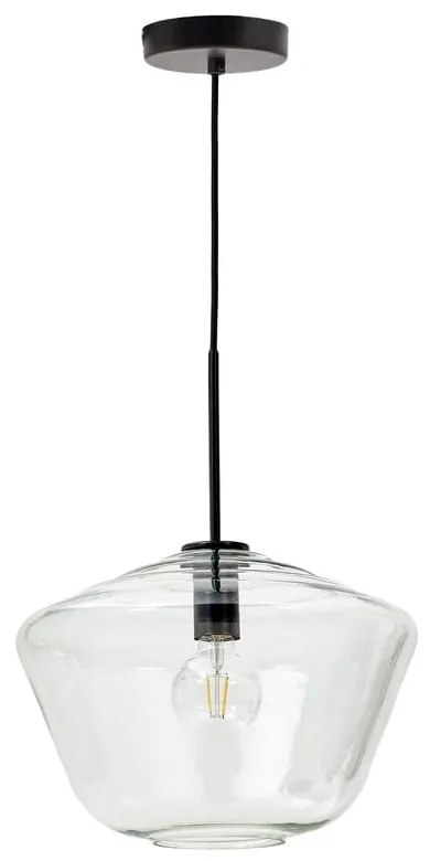 Czarna lampa wisząca ze szklanym kloszem ø 34 cm Mao – Kave Home