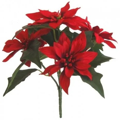 Sztuczny kwiat Poinsettie, czerwony