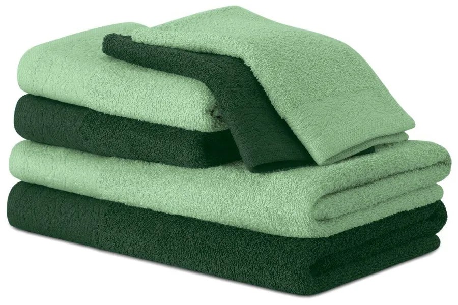Zielone bawełniane ręczniki zestaw 6 szt. frotte Flos – Restilo
