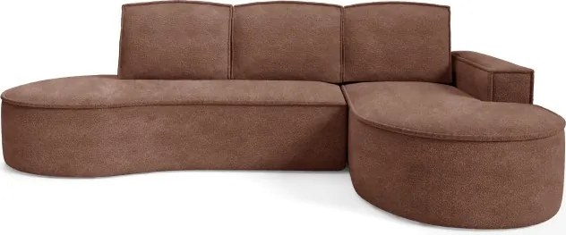 Narożnik MOLLY Prawostronny z funkcją spania, wolnostojący tkanina ABRIAMO 12 Miedziany