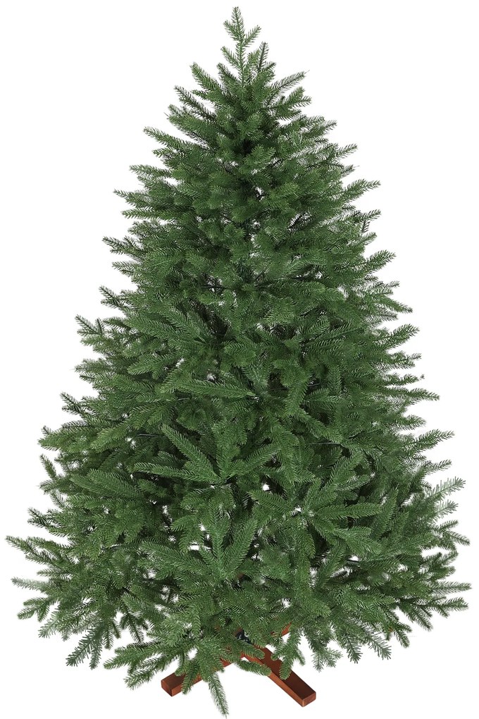 HOMCOM Realistyczna choinka 180 cm — składane gałęzie, drewniana podstawa | Aosom PL