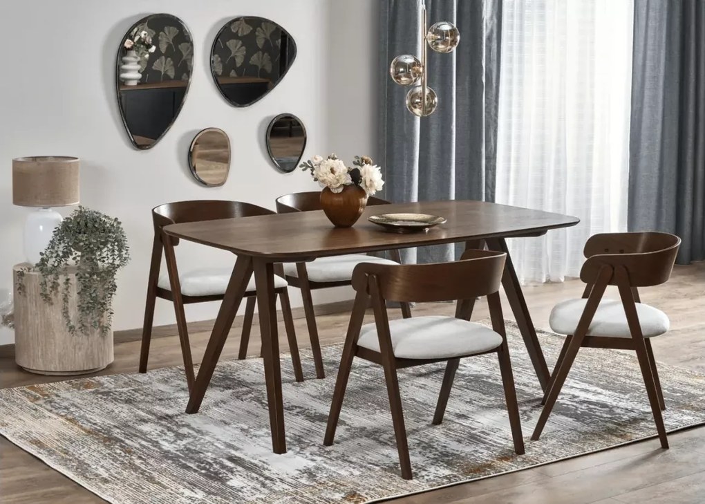 Stół Marengo 160 x 90 elegancki stół w kolorze orzechowym z okleiny naturalnej do jadalni