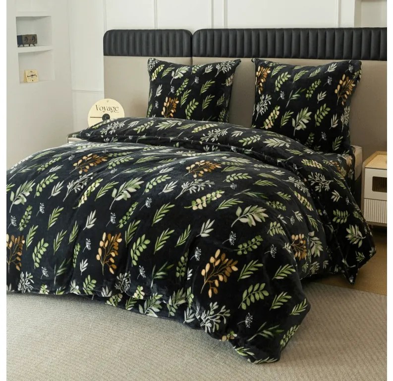 PrzytulneMieszkanie.pl PrzytulneMieszkanie.pl Pościel z mikropluszu ZELNOIR czarna Rozmiar pościeli: 70 x 90 cm | 140 x 220 cm