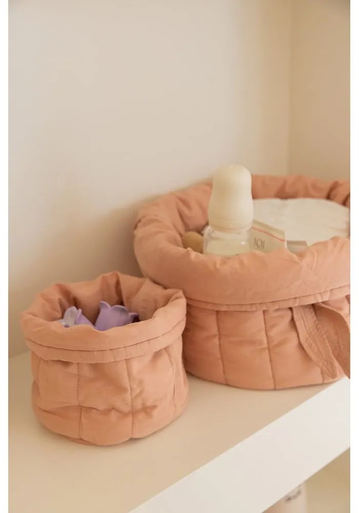 Jasnoróżowe tekstylne pojemniki dziecięce zestaw 2 szt. ø 30x20 cm Bambie Vintage Nude – Lorena Canals