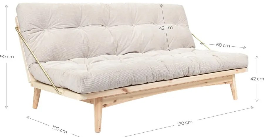 Sofa rozkładana ze sztruksową tapicerką Karup Design Folk Raw/Honey