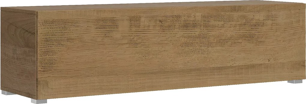 Stolik pod telewizor z opuszczanym blatem i systemem zarządzania kablami, szer. 153,6 cm, wys. 40 cm, gł. 39,2 cm, nóżki z naturalnego dębu