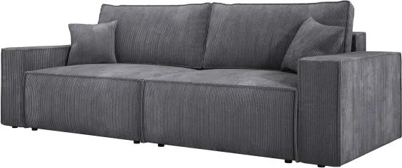 Kanapa KASJO Uniwersalny Sofo-Narożnik z funkcją spania i poduszkami, 2x pojemnik POSO 060 Szary DOMOHOME