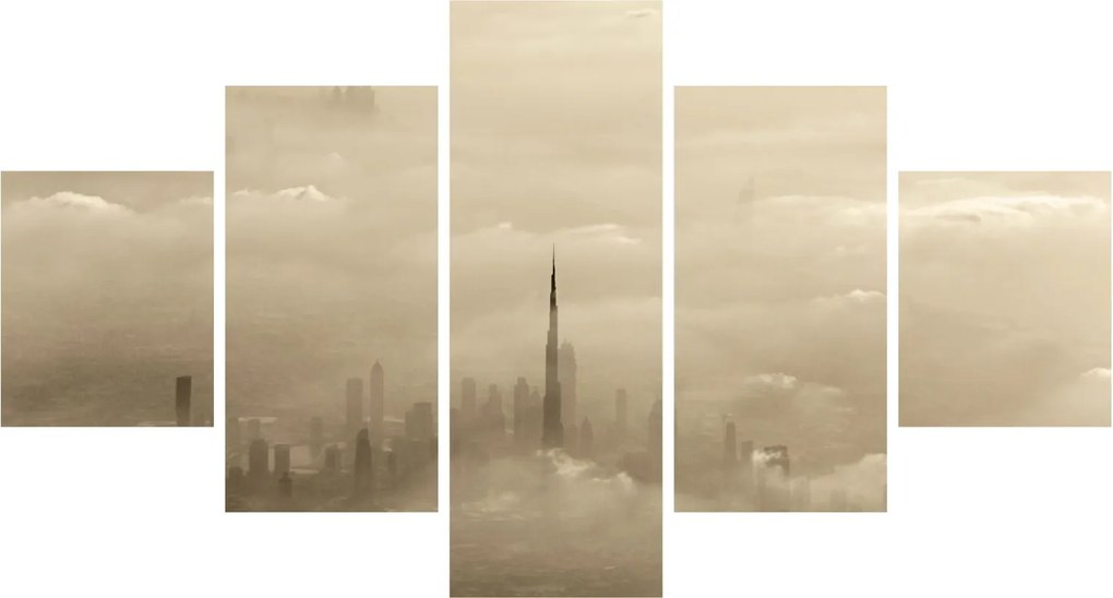 Obraz miasta w chmurach (125x70 cm)